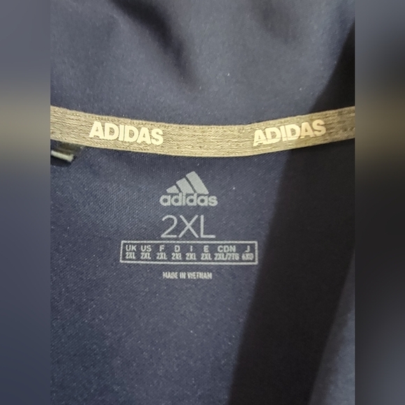 adidas Golf Polo Plaid Key Mens Short Sleeve Collegiate Navy Size XXL - Picture 9 of 12